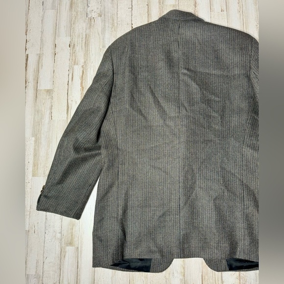 Vintage Ralph Ralph Lauren Blazer Jacket Men's 42R Gray Classic Houndstooth - Picture 8 of 11